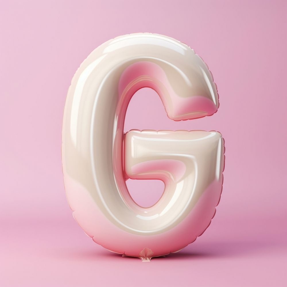 Inflated letter G text dessert circle.