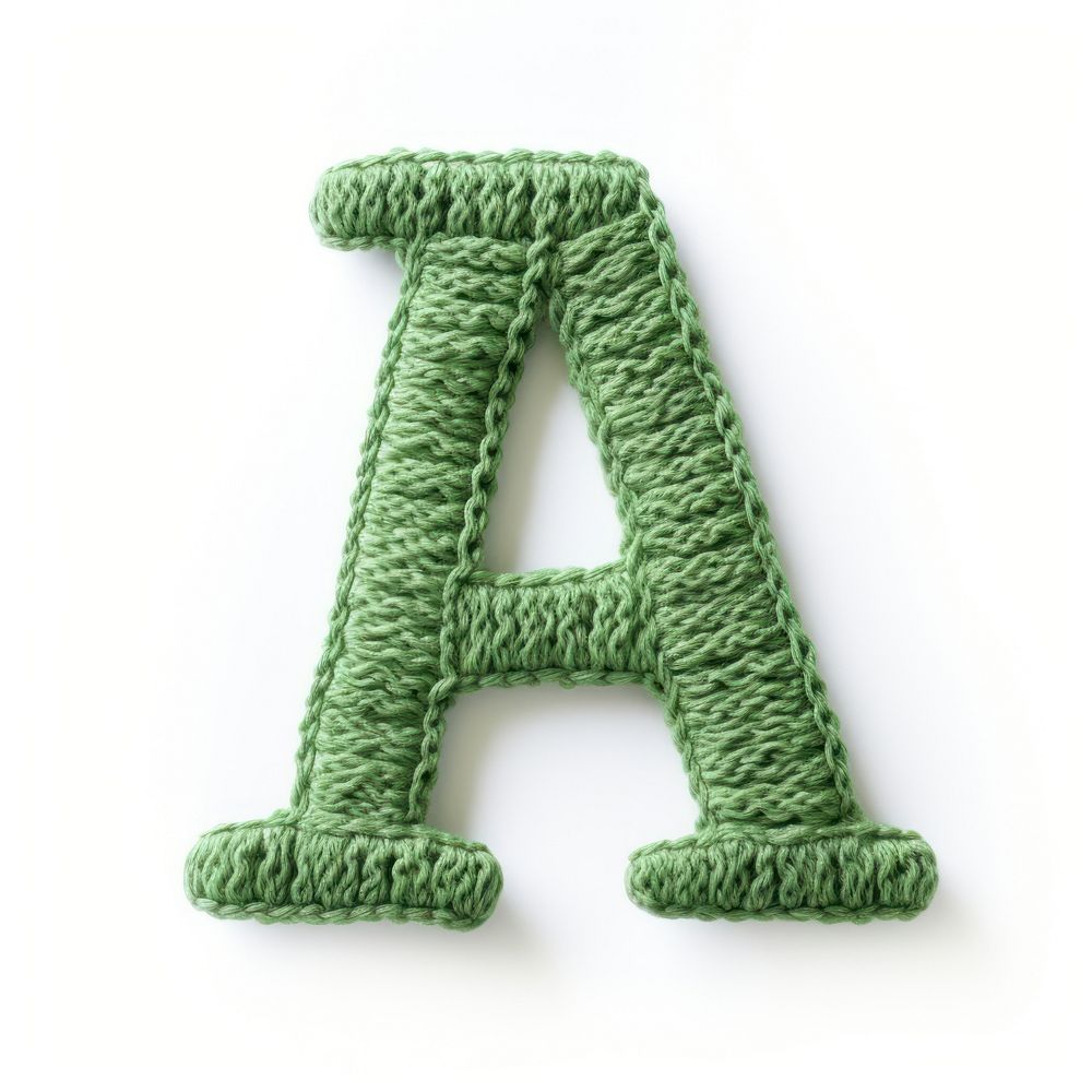 Alphabet A crochet letter font.