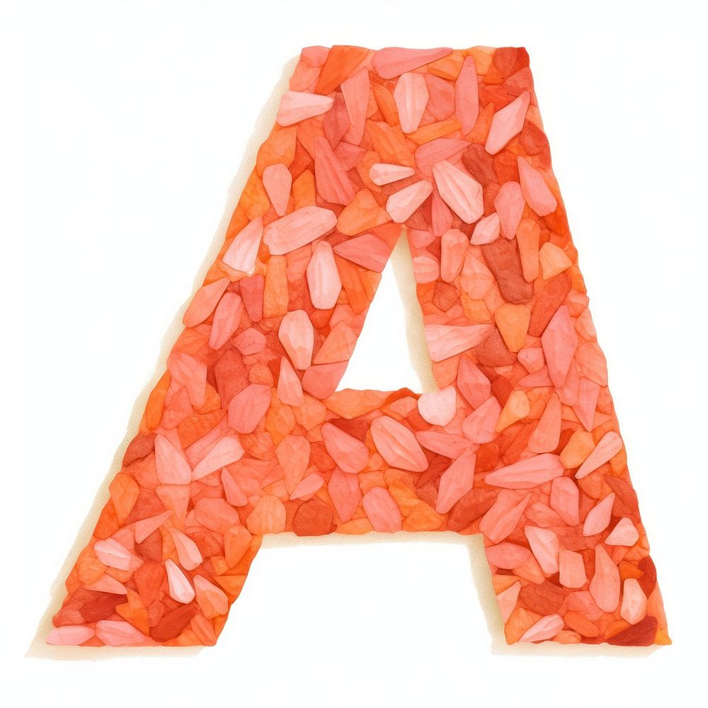 Letter A font text red.
