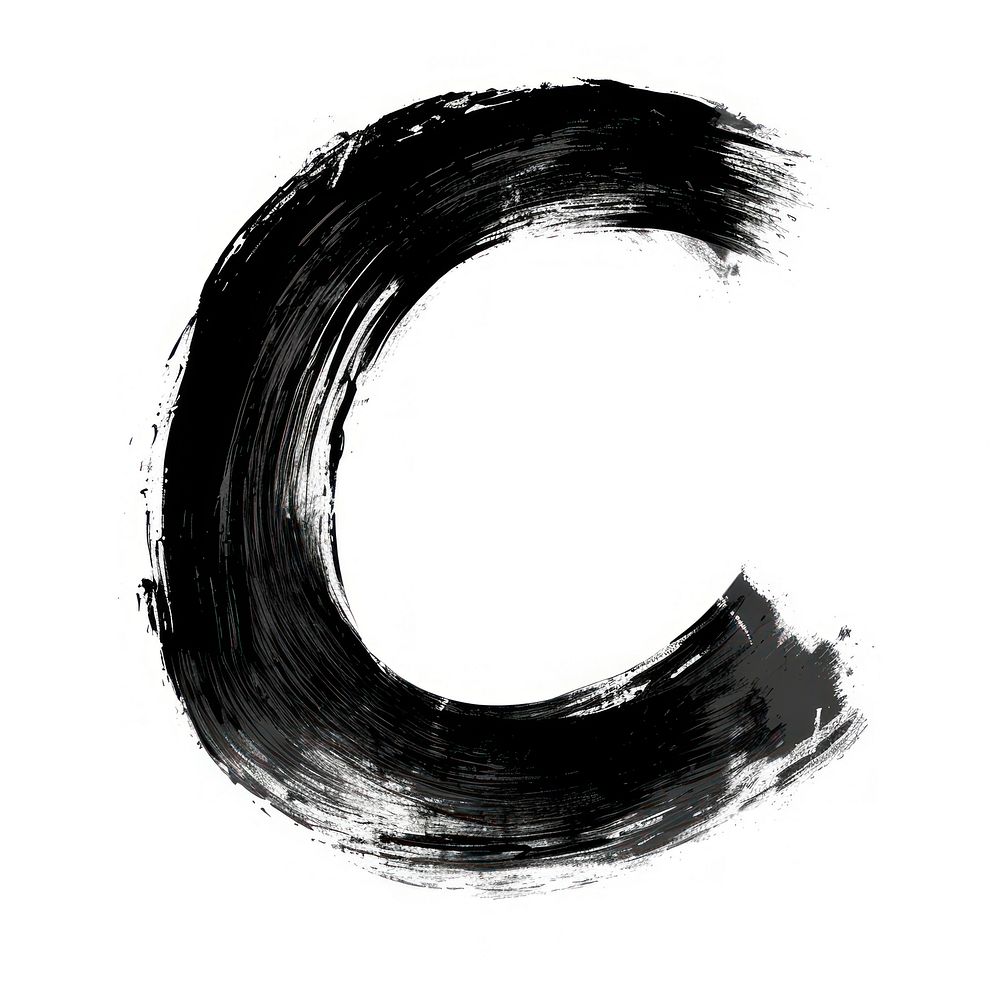 Alphabet C black font line.