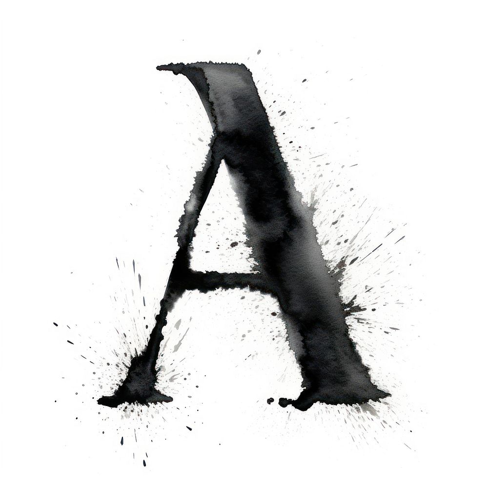 Alphabet A text black font.