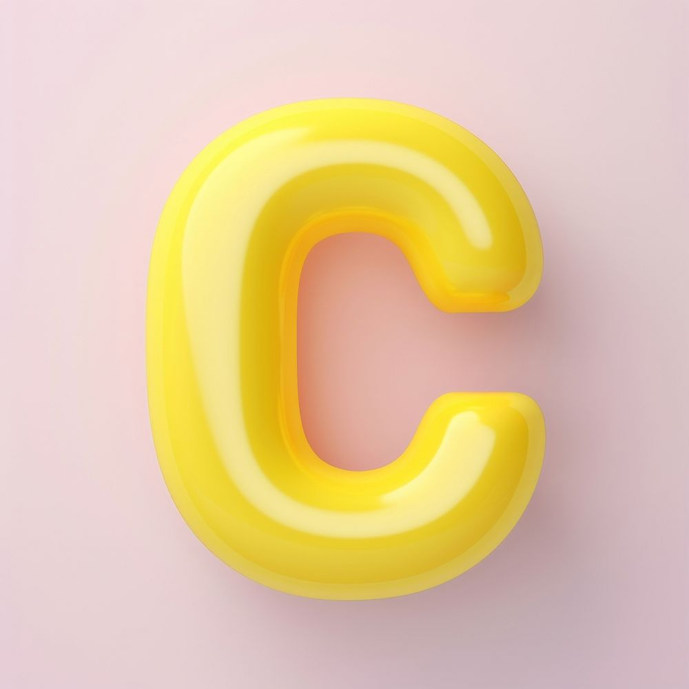 Inflated letter C number text yellow.