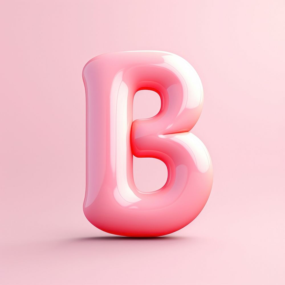 Inflated letter B text circle number.