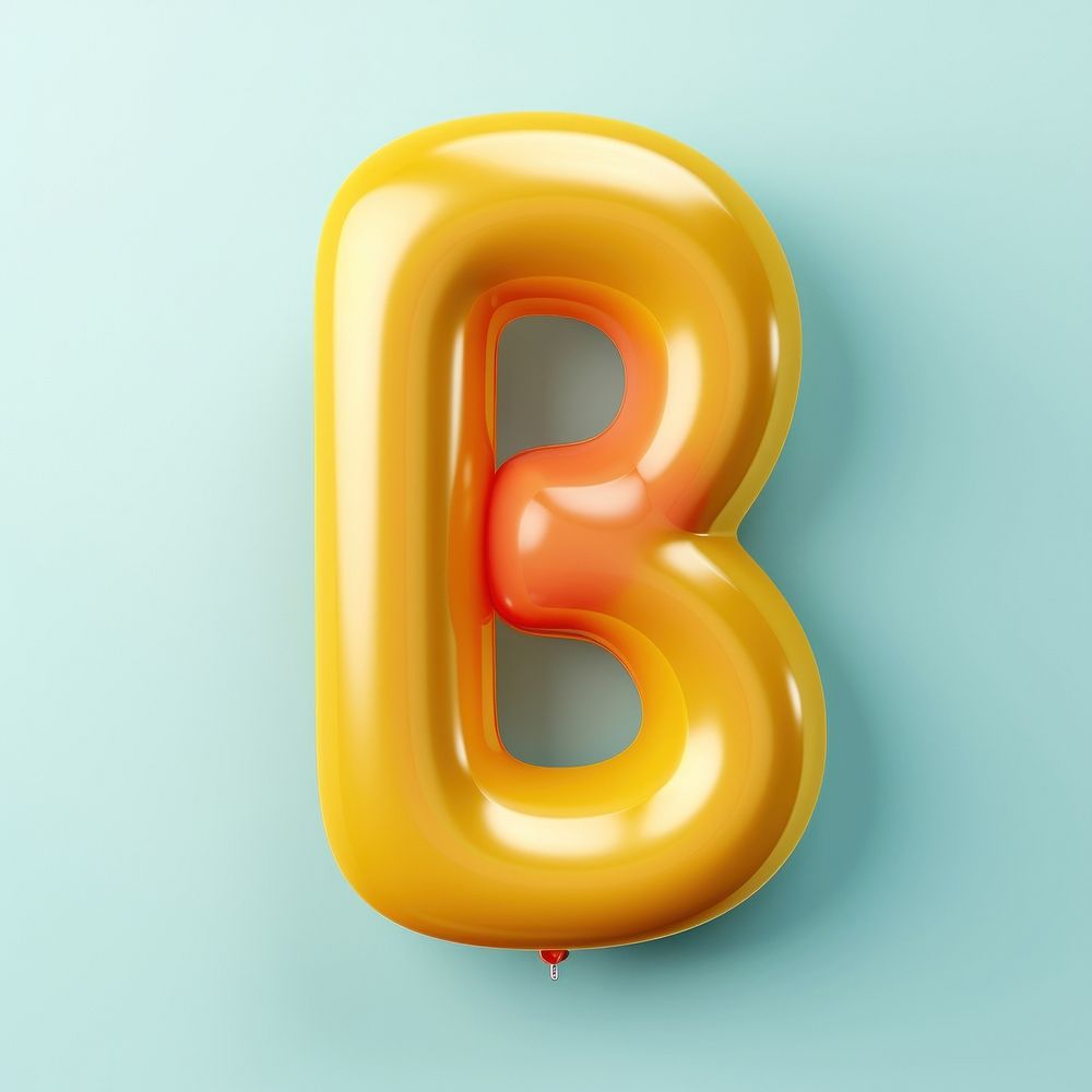Inflated letter B number font text.