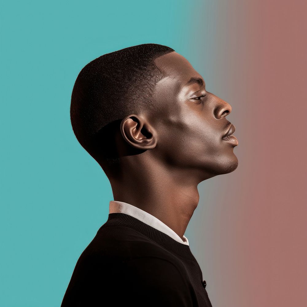 Black man side portrait profile photo photography headshot.