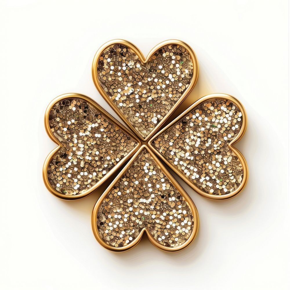 Frame glitter clover shaped gold accessories accessory.