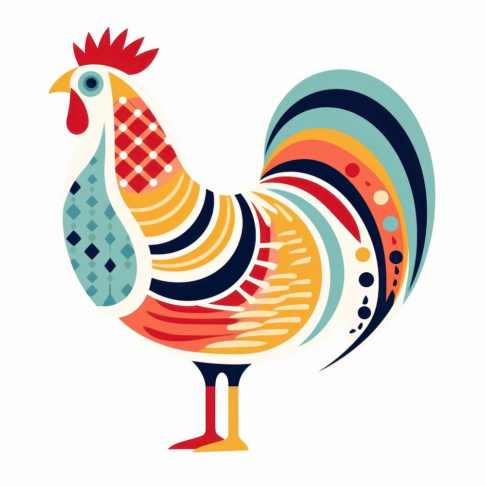 Vector chicken impressionism poultry rooster animal.