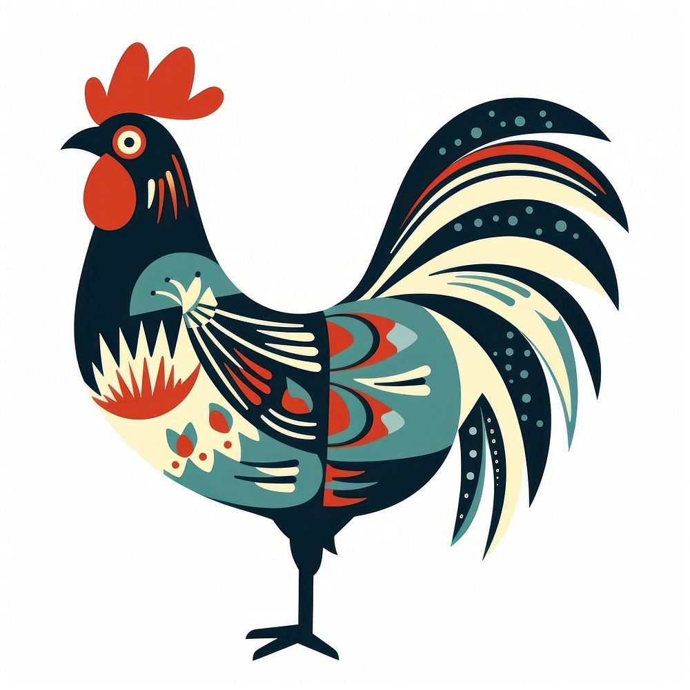 Vector chicken impressionism poultry rooster animal.