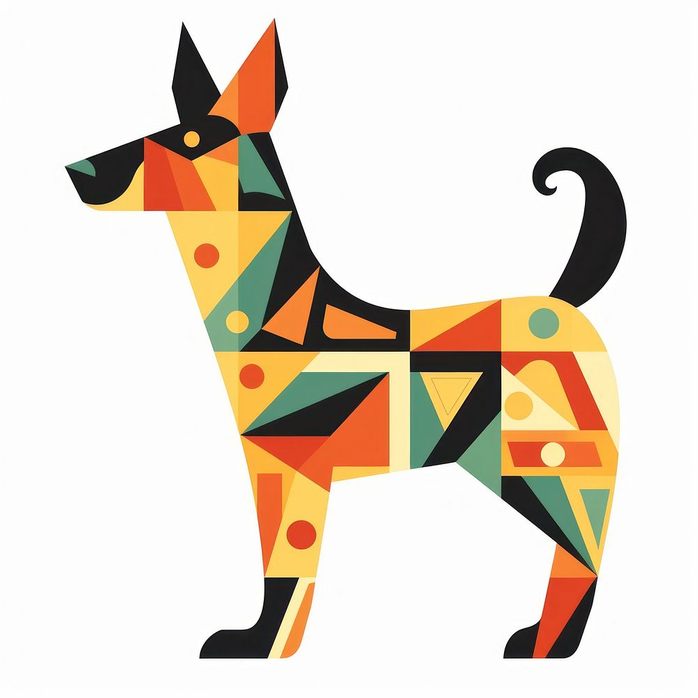 Vector dog impressionism art animal mammal.