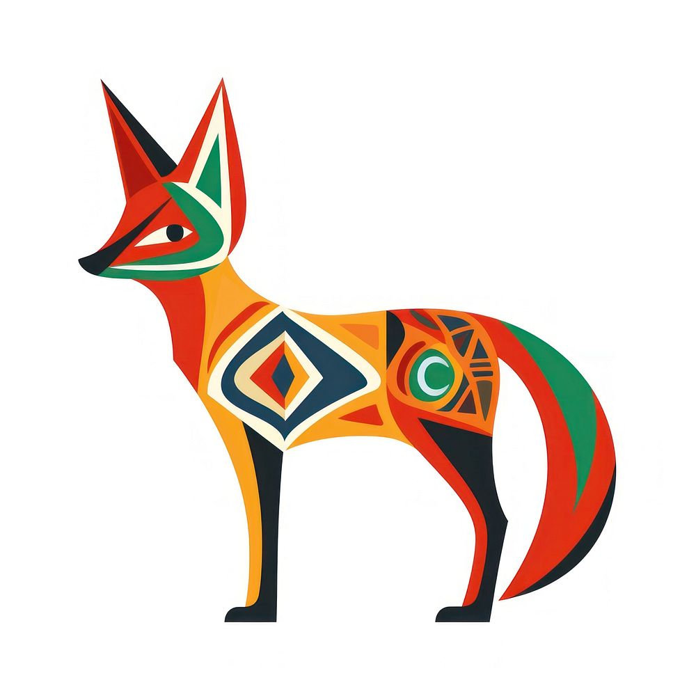 Vector fox impressionism wildlife animal mammal.
