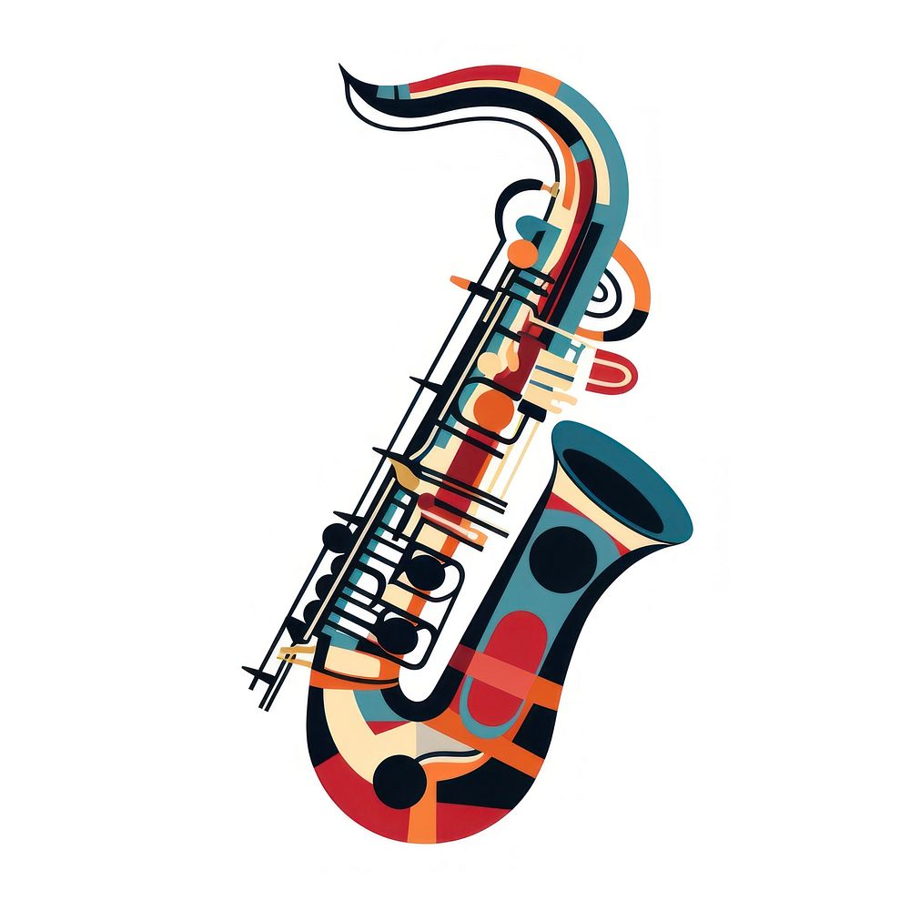 Vector saxophone impressionism dynamite weaponry musical instrument.
