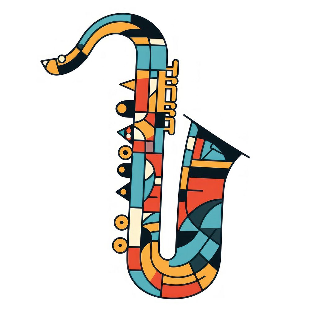 Vector saxophone impressionism dynamite weaponry musical instrument.