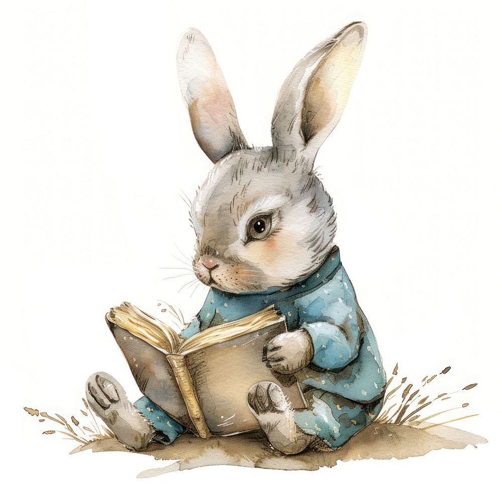 Rabbit reading rabbit animal mammal.