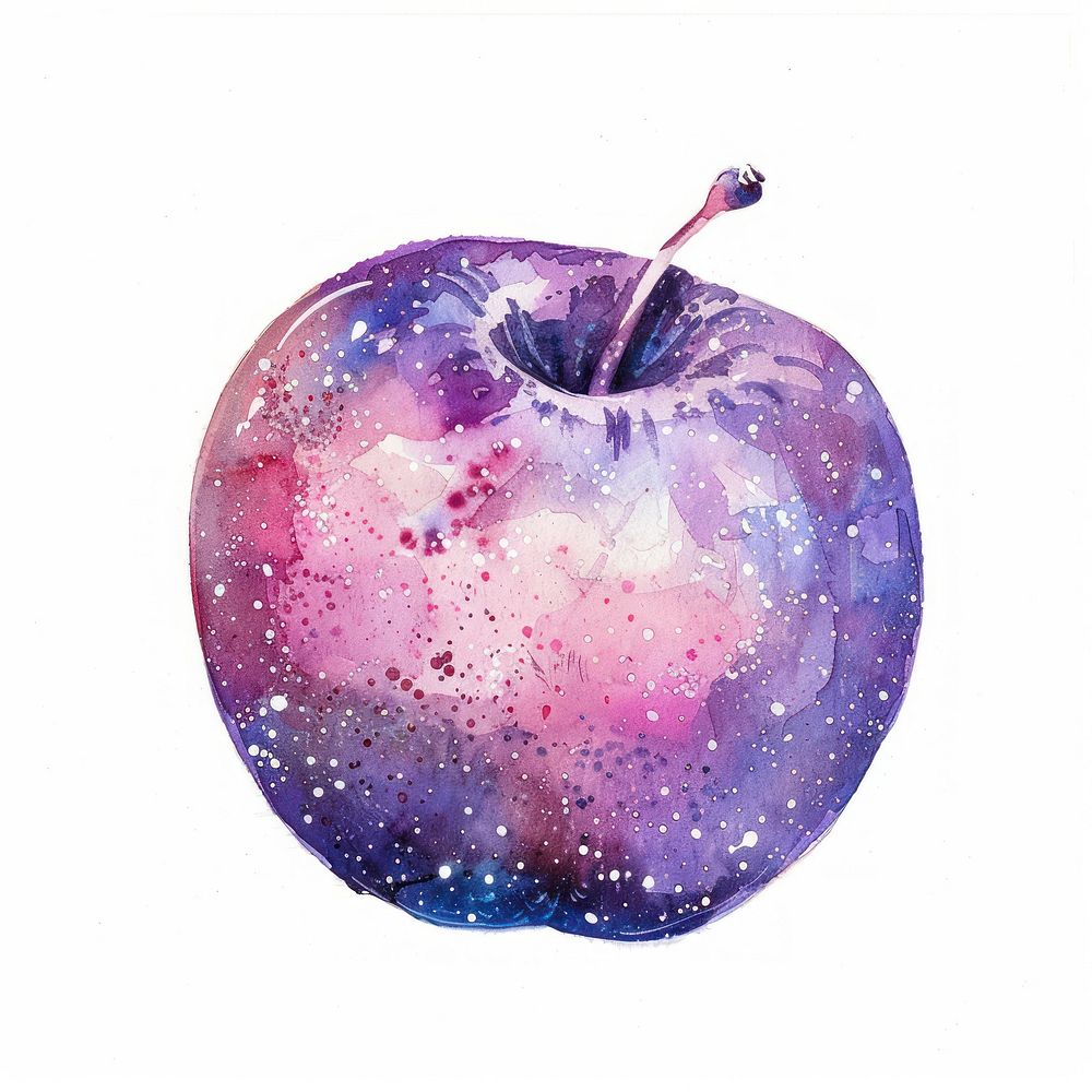 Apple in Watercolor style apple toothbrush produce.