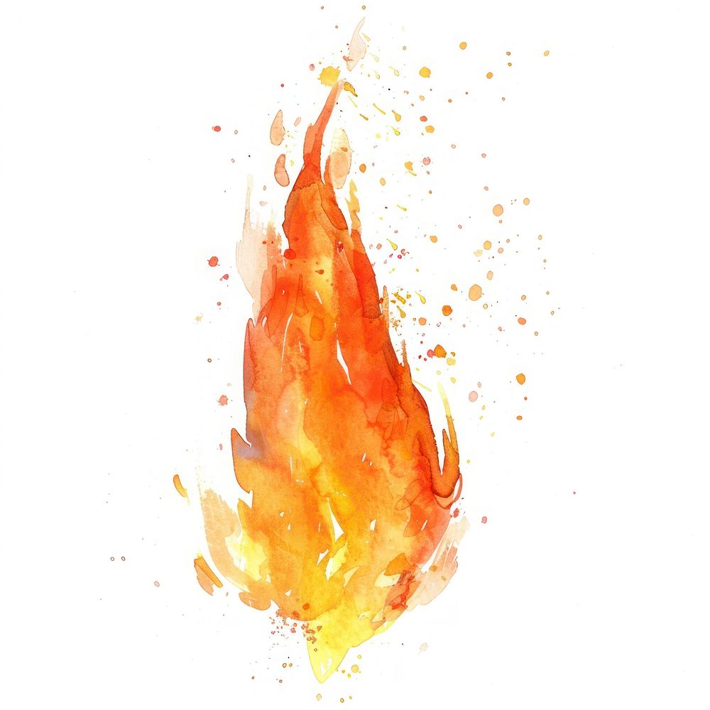 Flame in Watercolor style flame ketchup animal.