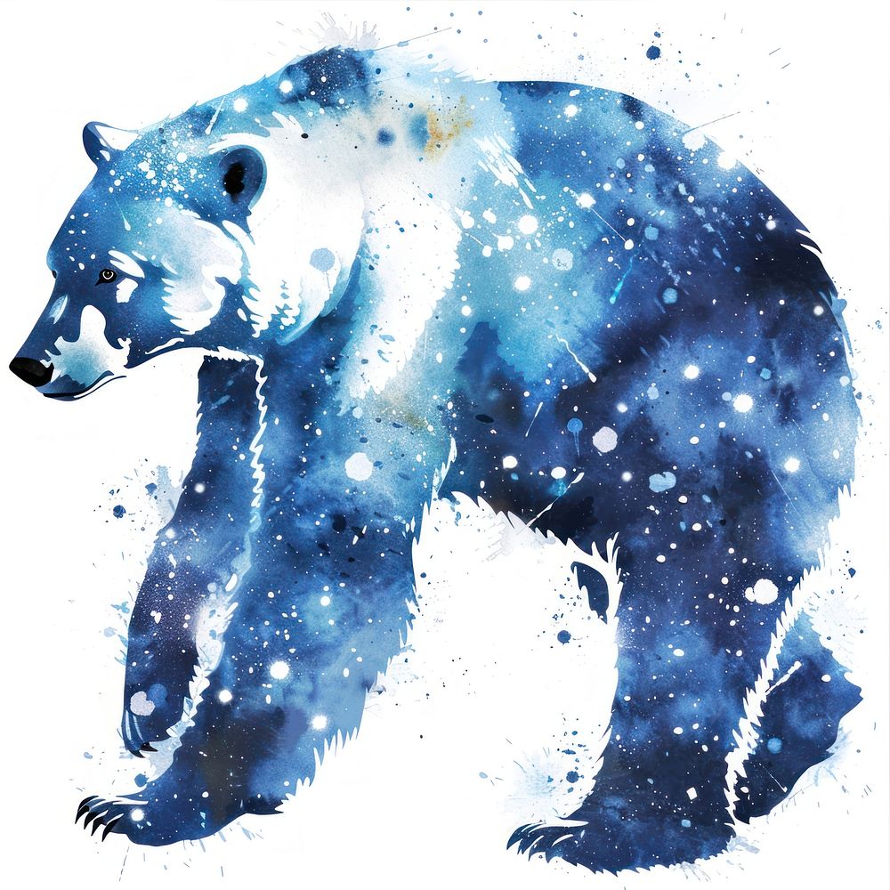 Polar bear in Watercolor style polar bear wildlife animal.