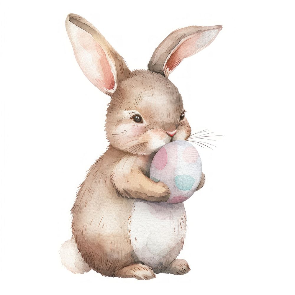 Rabbit holding easter egg animal mammal bunny.
