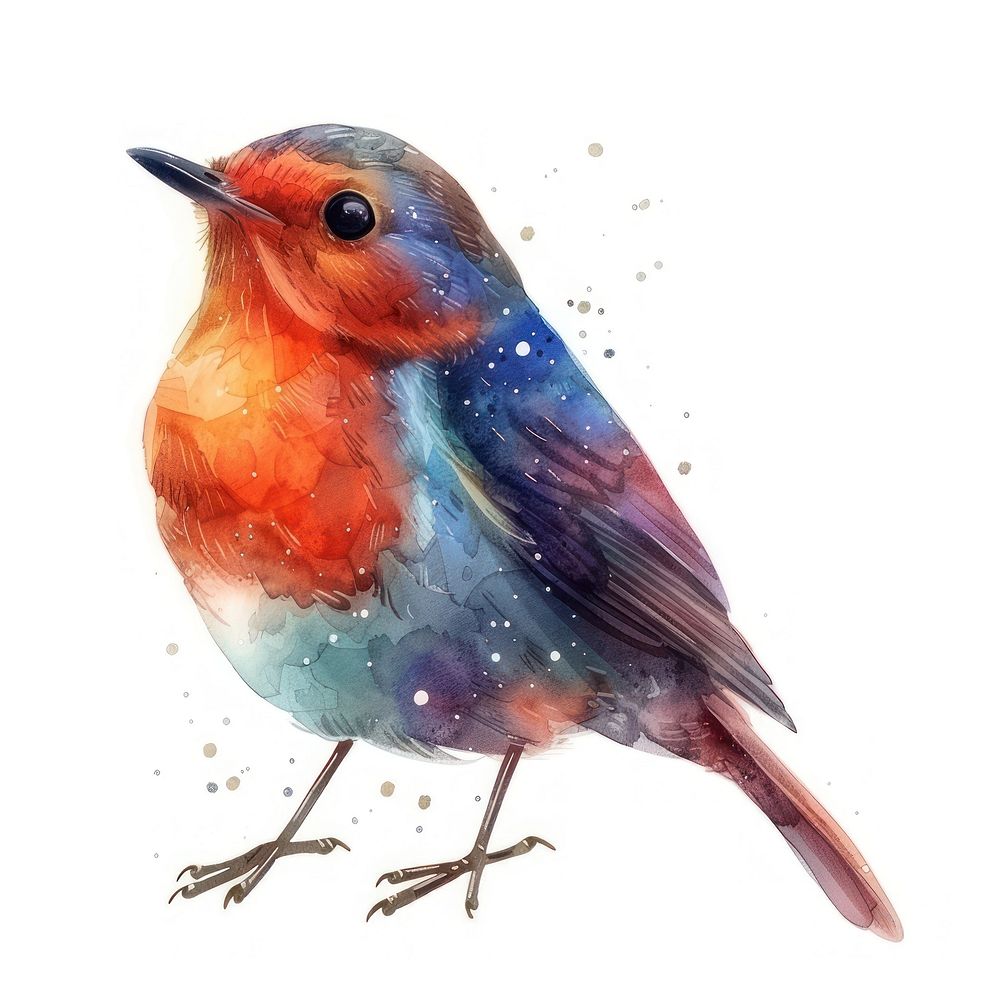 Robin Bird in Watercolor style robin bird bluebird.