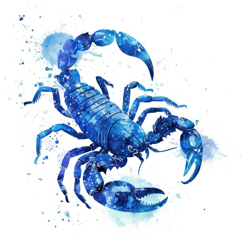 Scorpion in Watercolor style scorpion invertebrate lobster.