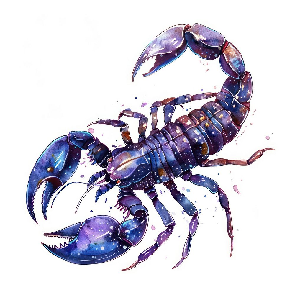 Scorpion in Watercolor style scorpion invertebrate lobster.