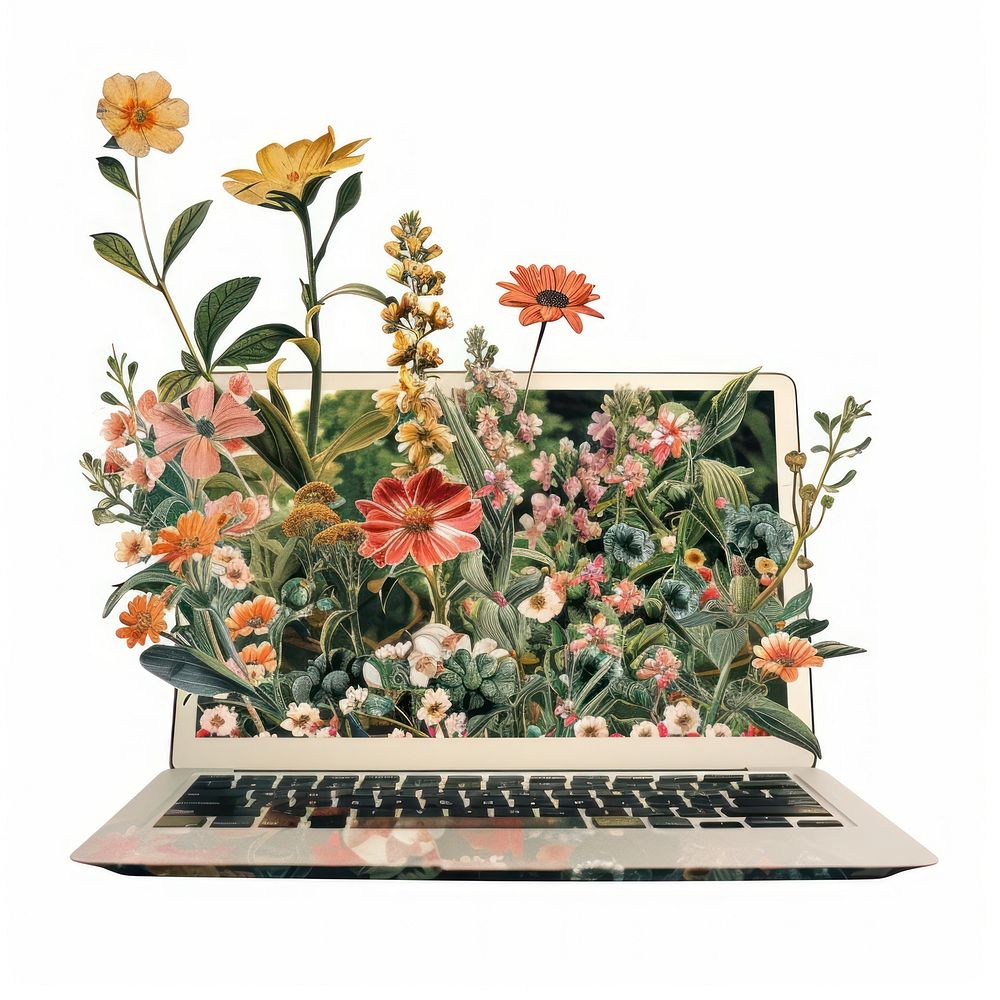 Flower Collage Laptop pattern laptop flower.
