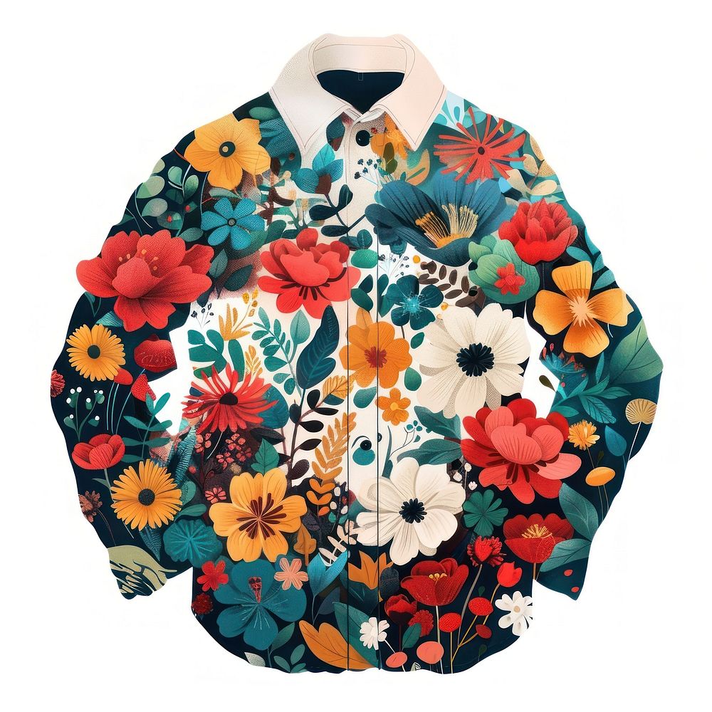 Flower Collage shirt Clothe pattern clothing knitwear.