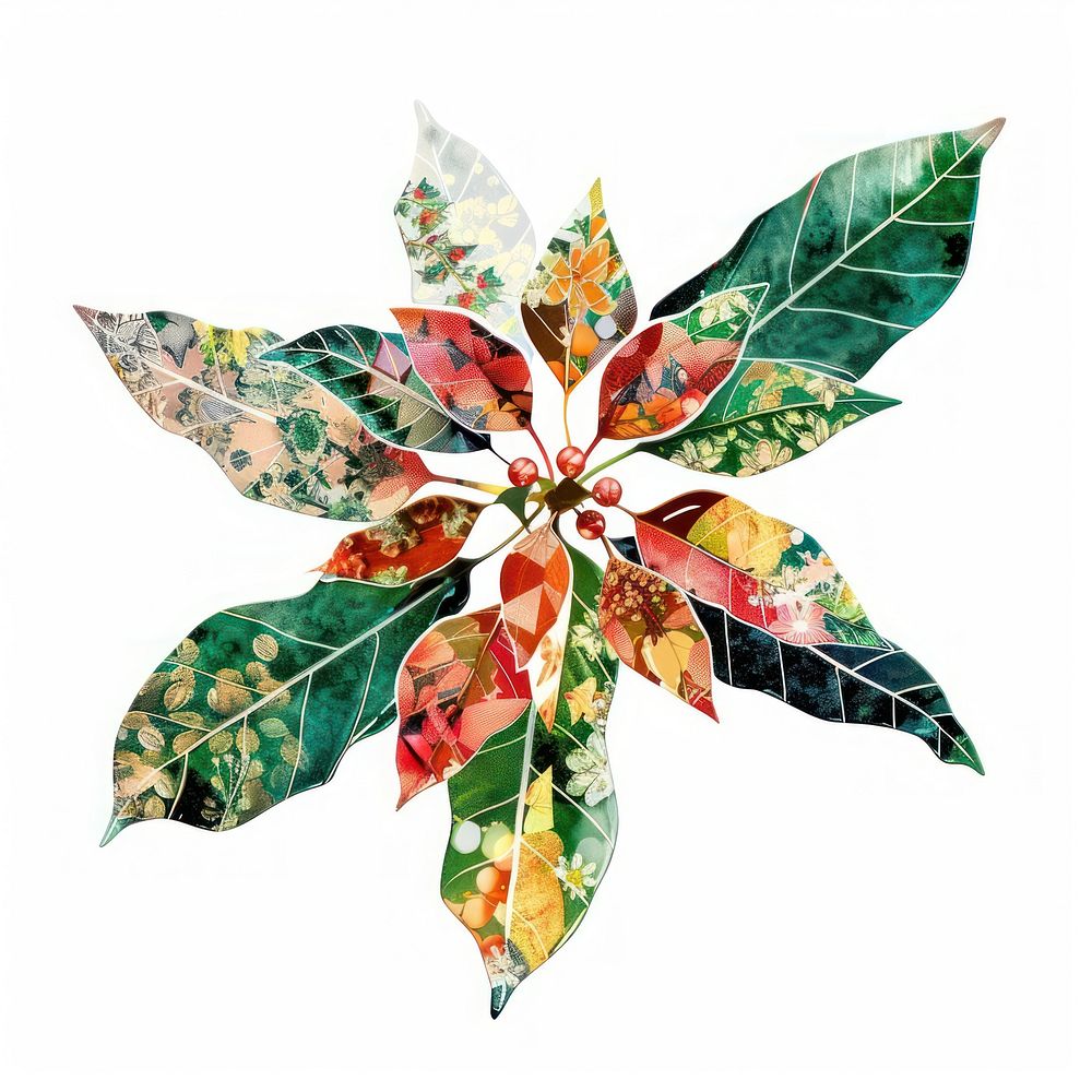 Flower Collage Holly shaped pattern graphics animal.