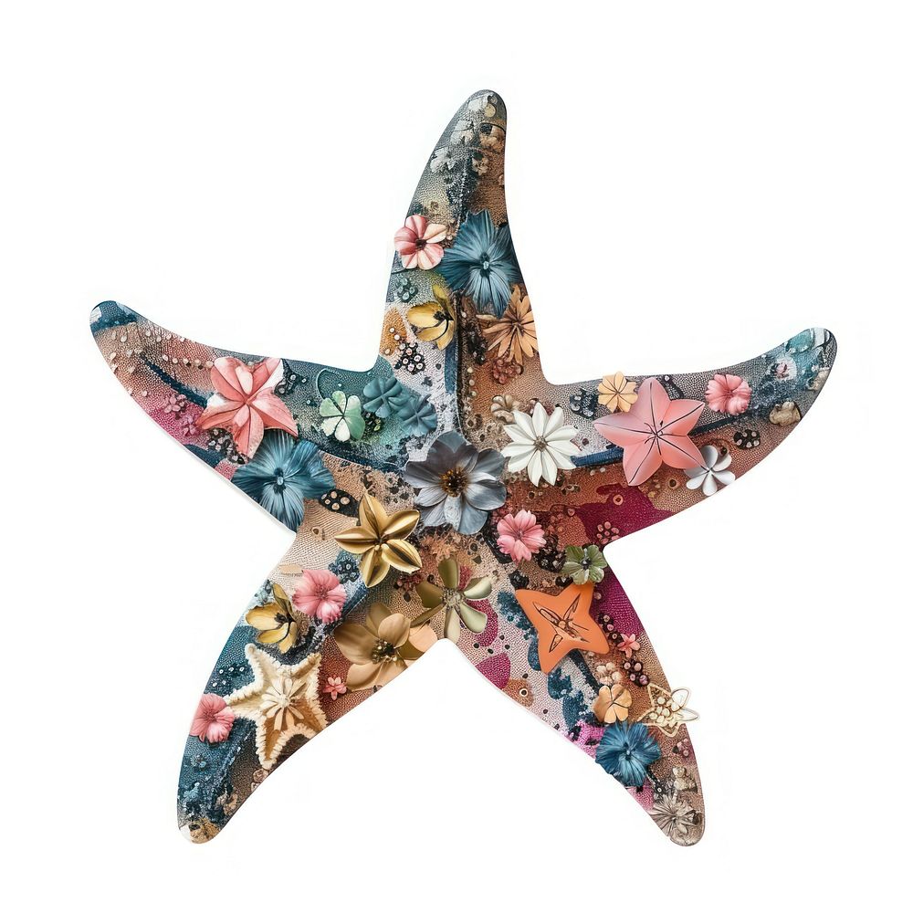 Flower Collage Starfish starfish invertebrate animal.