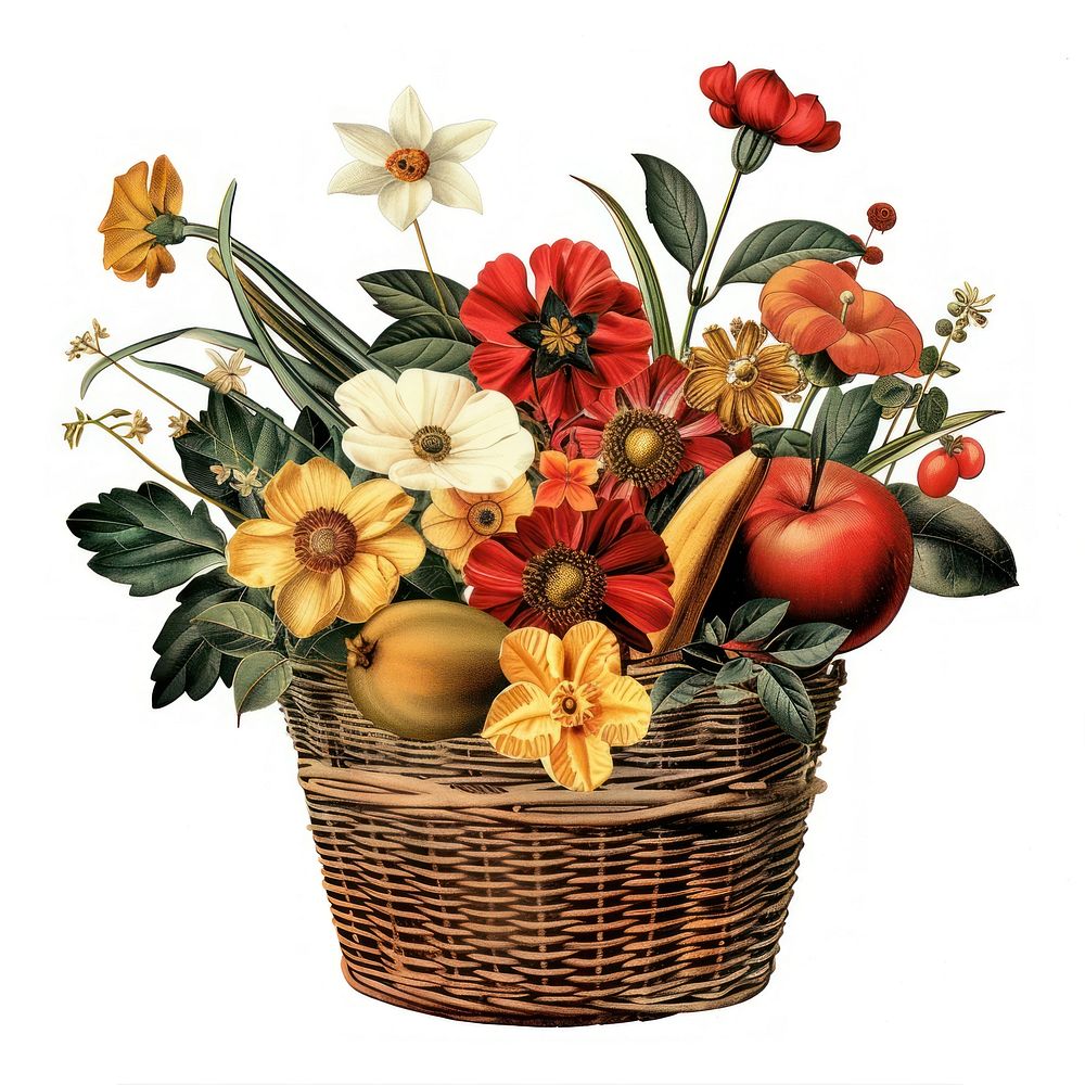 Flower Collage Vegetable Basket flower basket blossom.