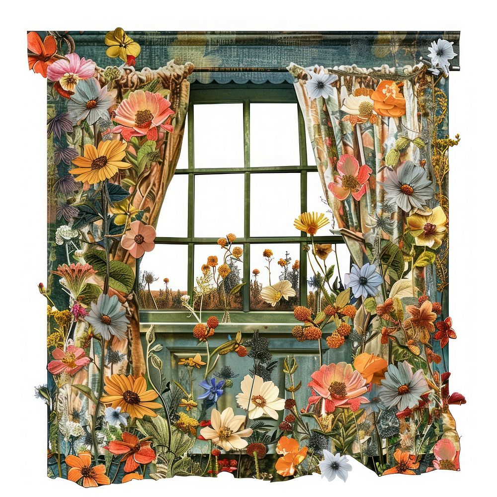 Flower Collage Curtain and window accessories accessory ornament.