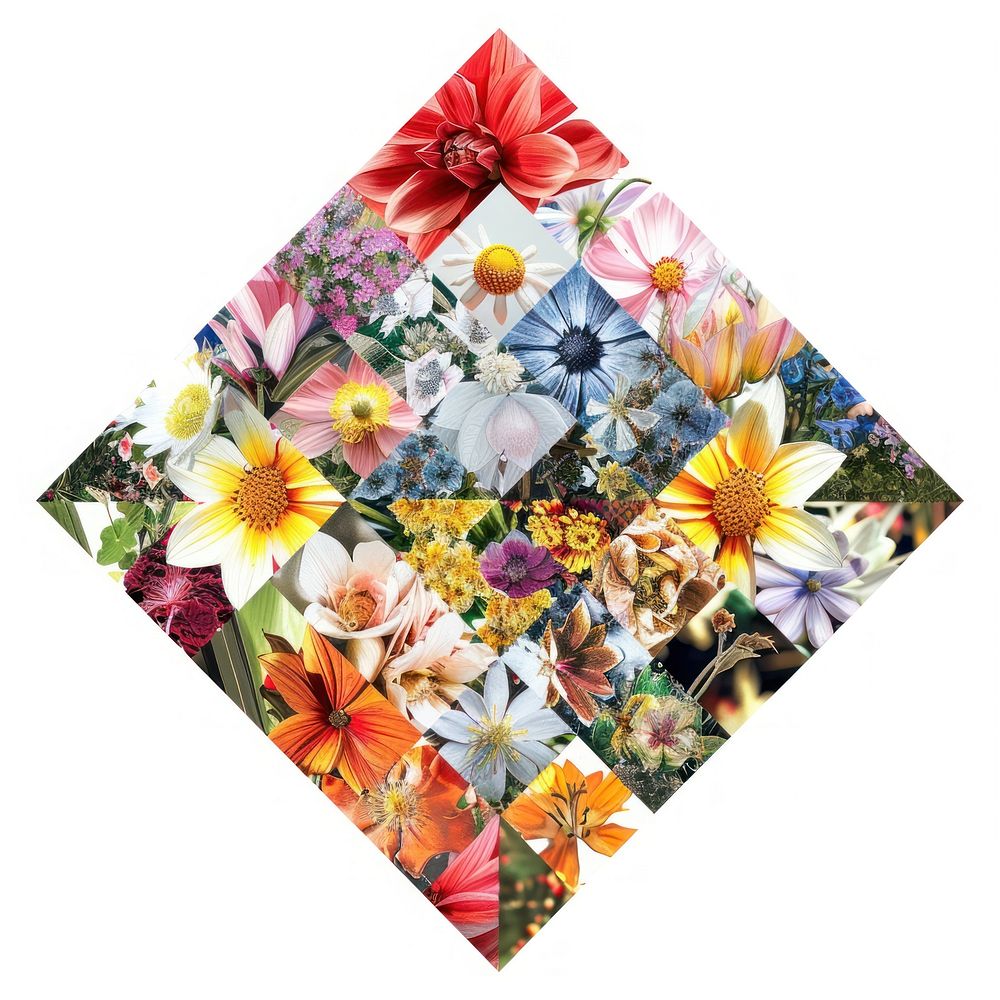 Flower Collage diamond shaped collage flower asteraceae.