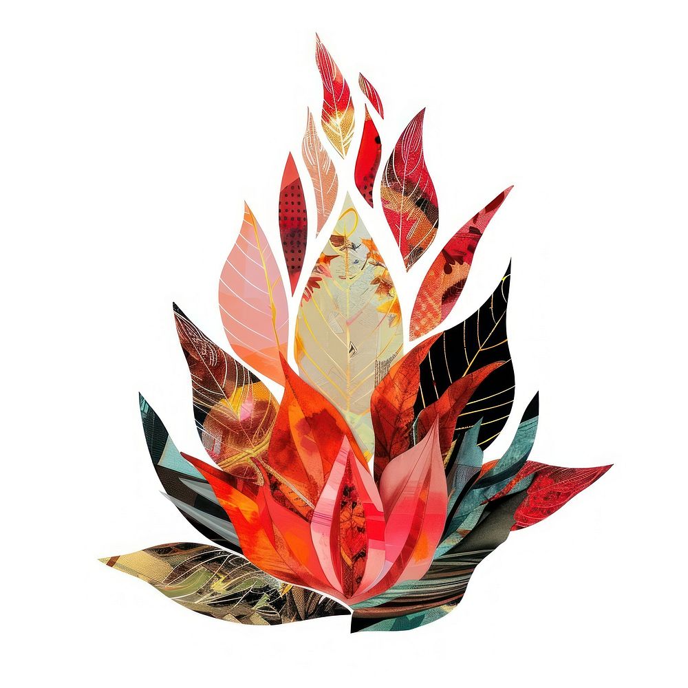 Flower Collage Flame shaped pattern flower handicraft.