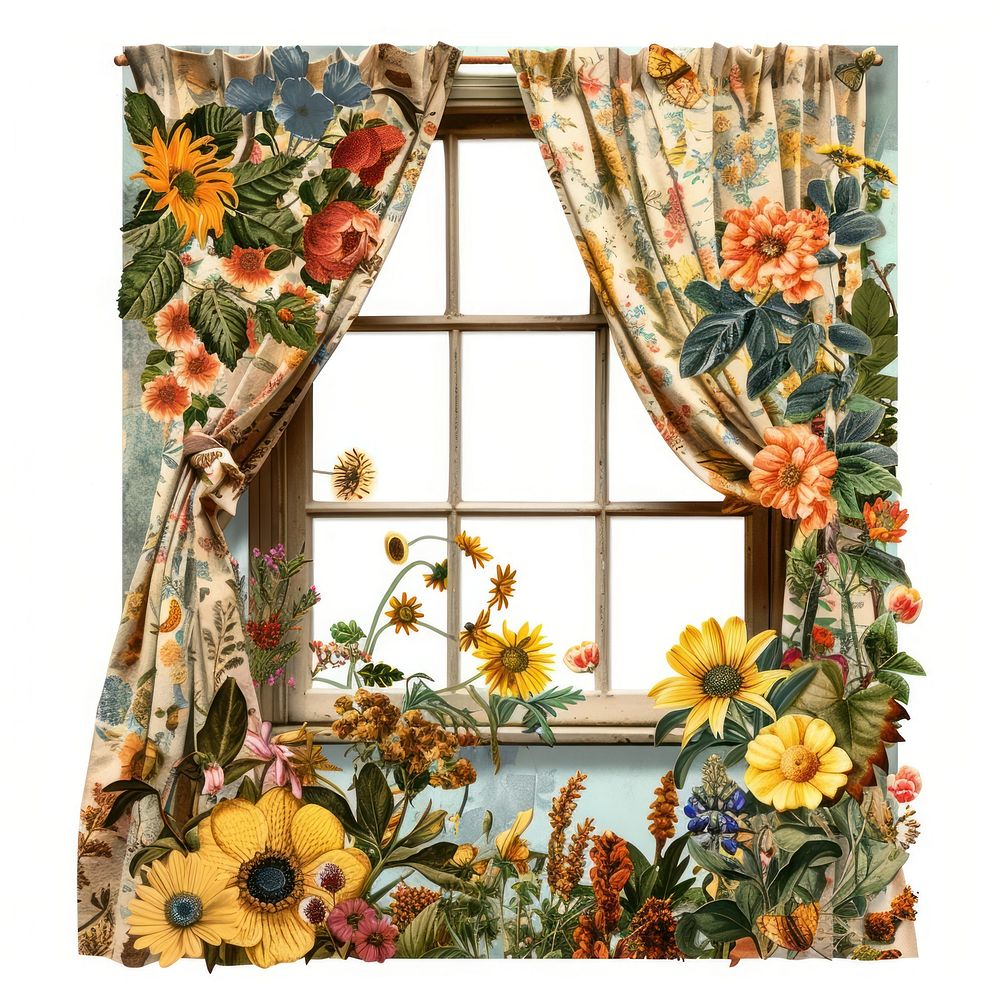 Flower Collage Curtain and window curtain flower asteraceae.