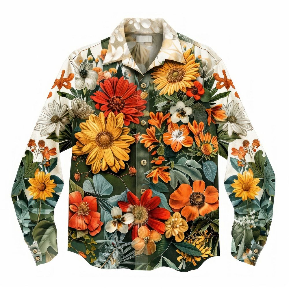 Flower Collage shirt Clothe pattern flower clothing.