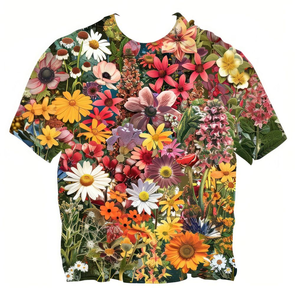 Flower Collage T-shirt shaped t-shirt pattern flower.