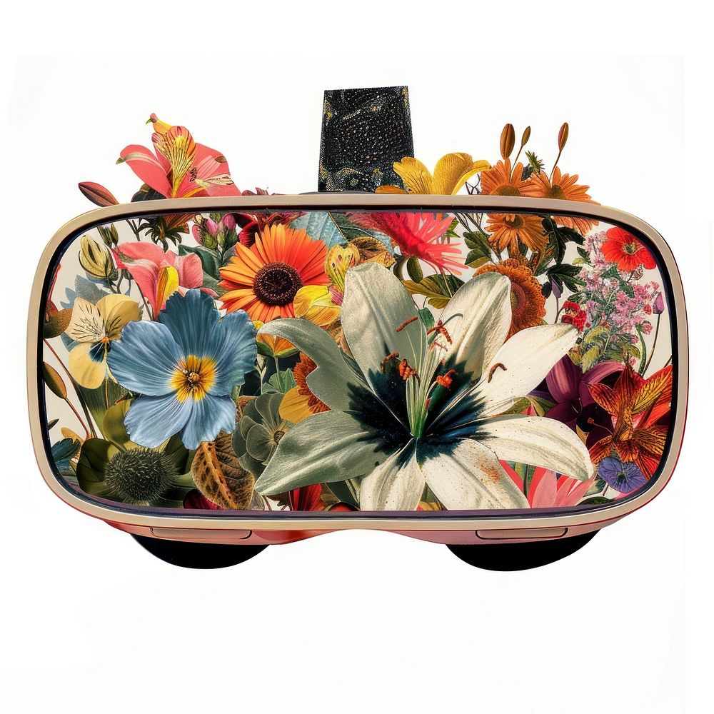 Flower Collage VR glasses pattern flower accessories.