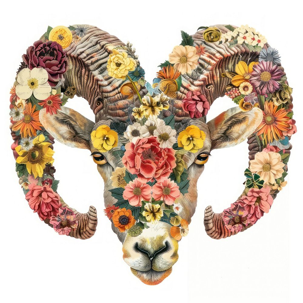 Flower Collage Aries Zodiac collage | Premium Photo Illustration - rawpixel