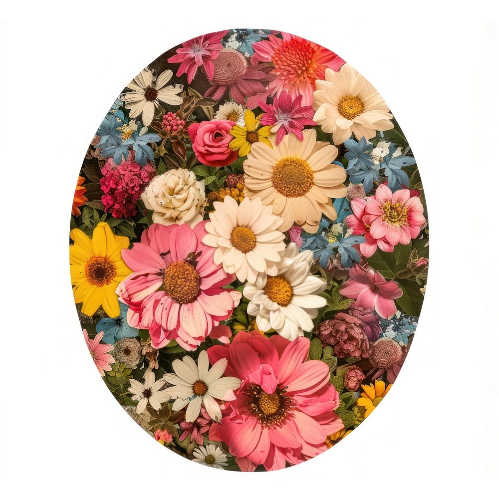 Flower Collage oval shaped flower asteraceae blossom.