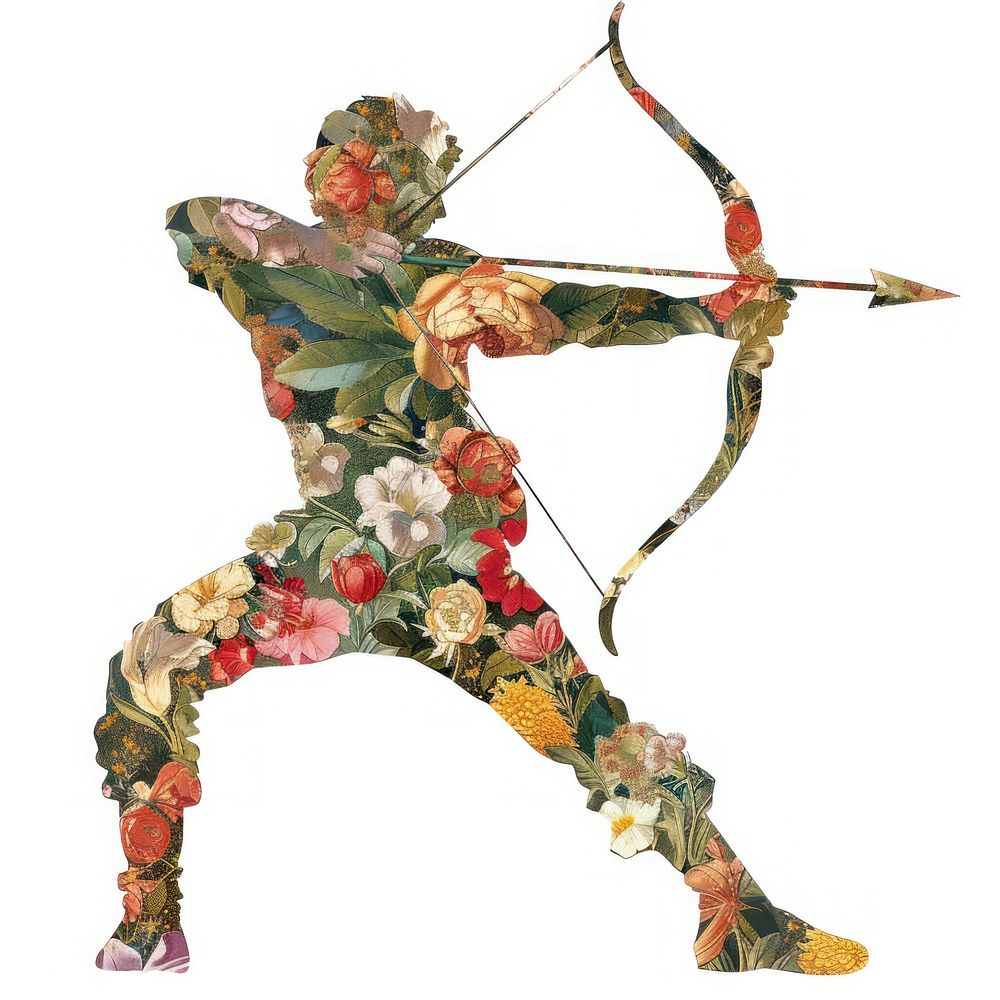 Flower Collage Sagittarius Zodiac archer weaponry archery.