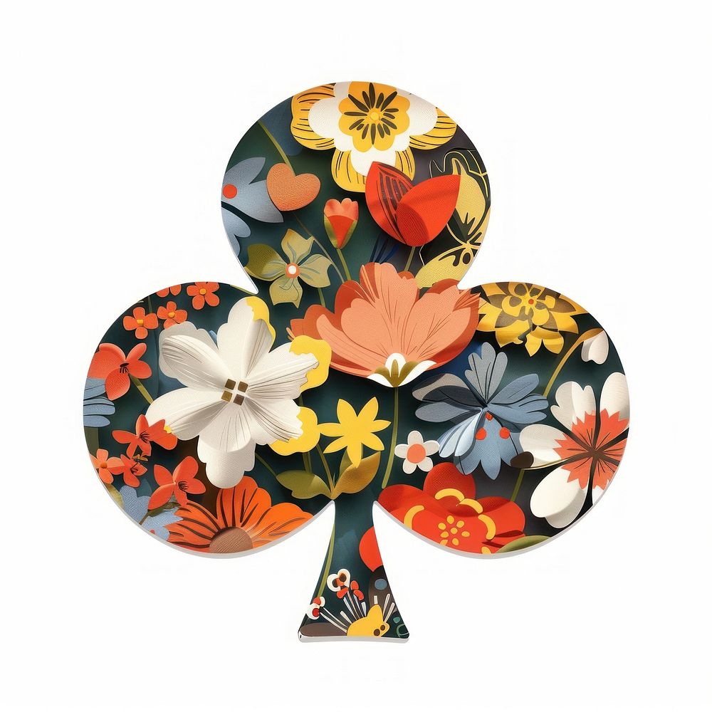 Flower Collage club shaped pattern accessories handicraft.