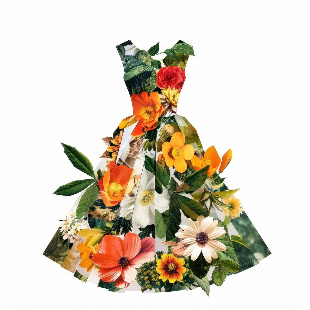 Flower Collage dress Clothe pattern flower clothing.