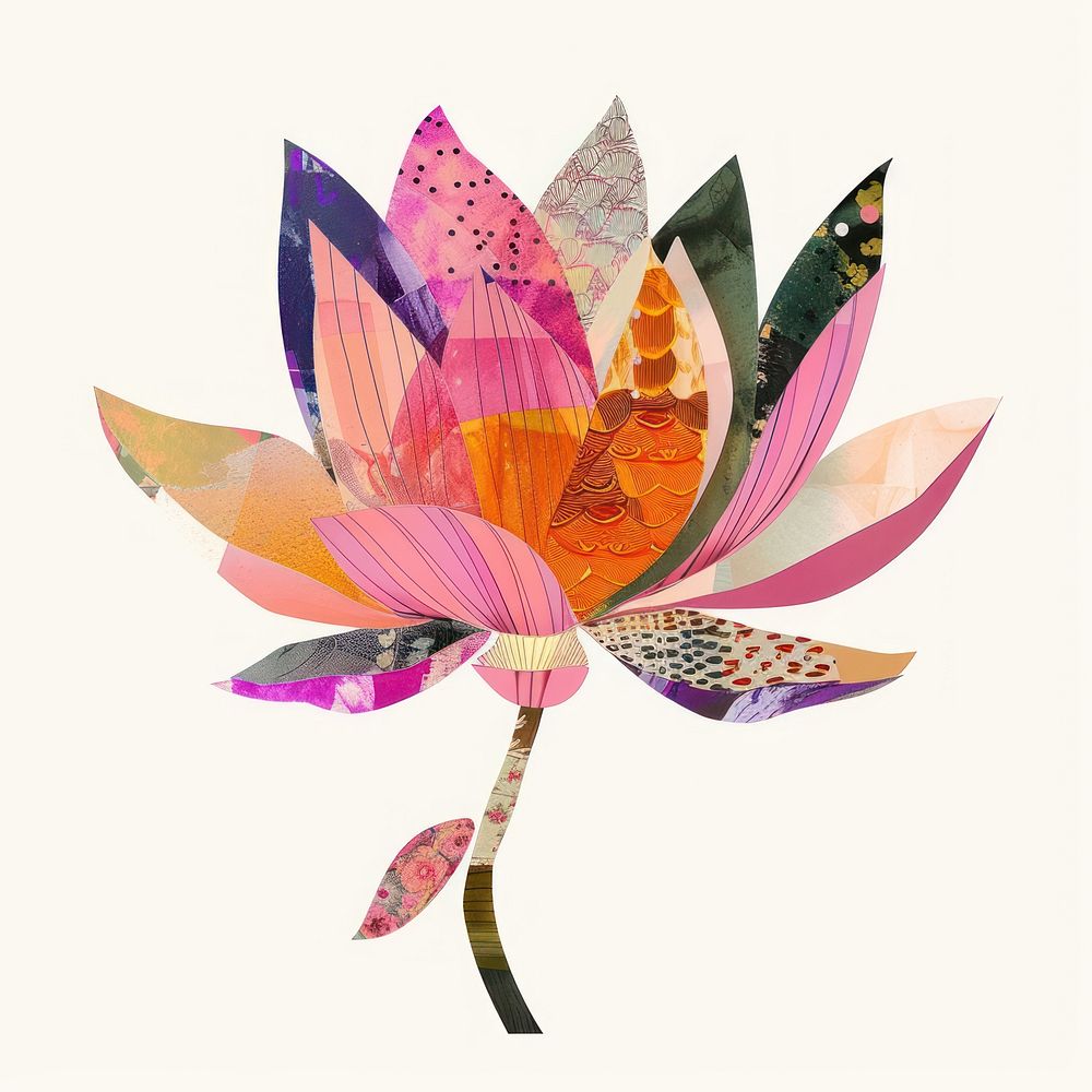 Flower Collage Lotus flower paper handicraft.