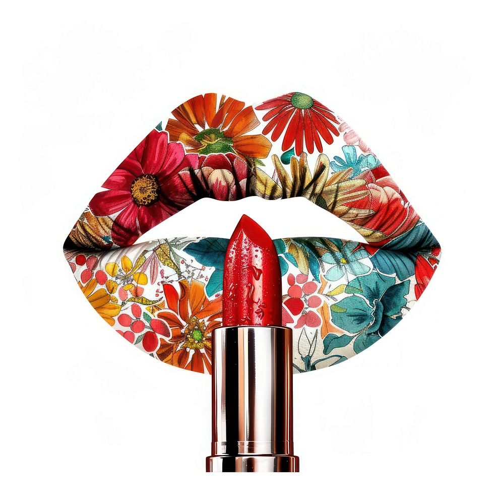 Flower Collage lipstick cosmetics.