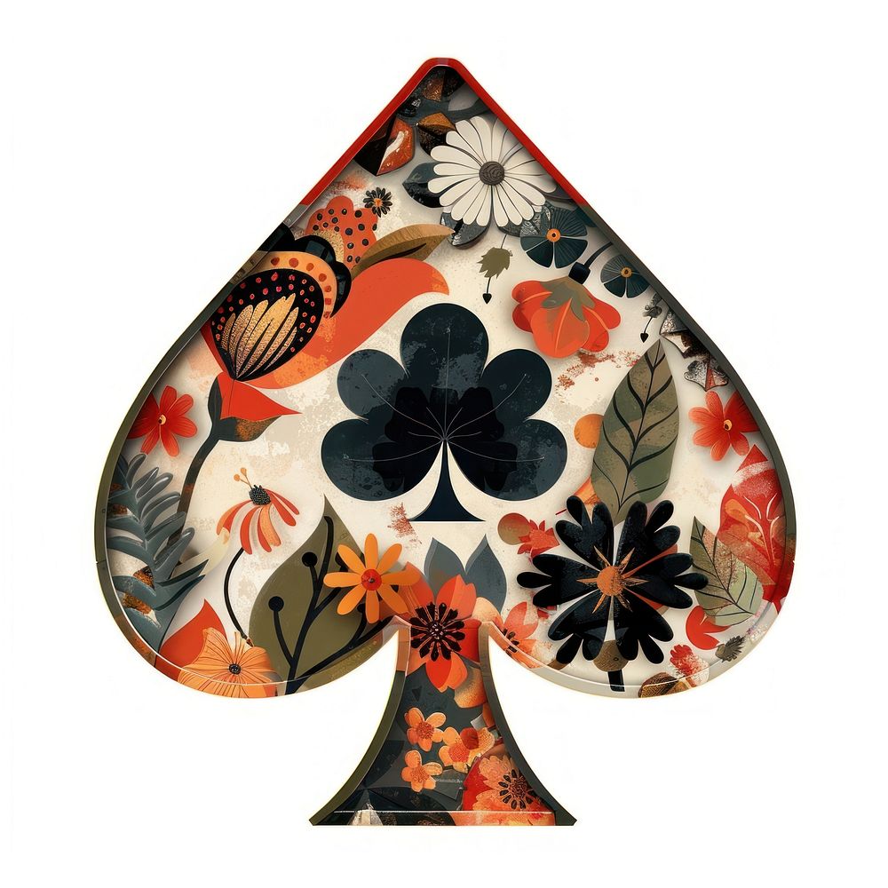 Flower Collage spade shaped lampshade disk.