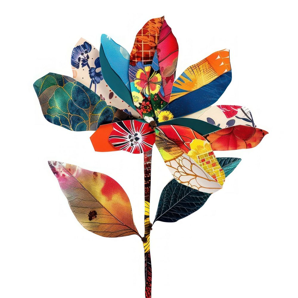 Flower Collage spade shaped invertebrate anisoptera dragonfly.