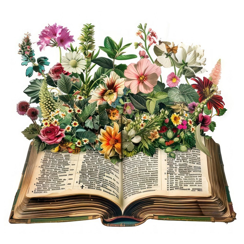 Flower Collage Bible book pattern flower publication.