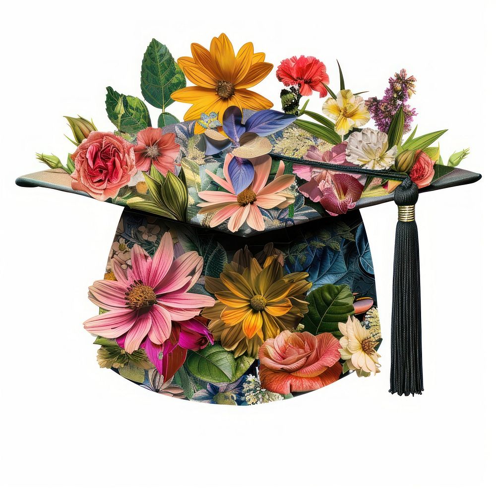 Flower Collage graduation hat pattern flower asteraceae.