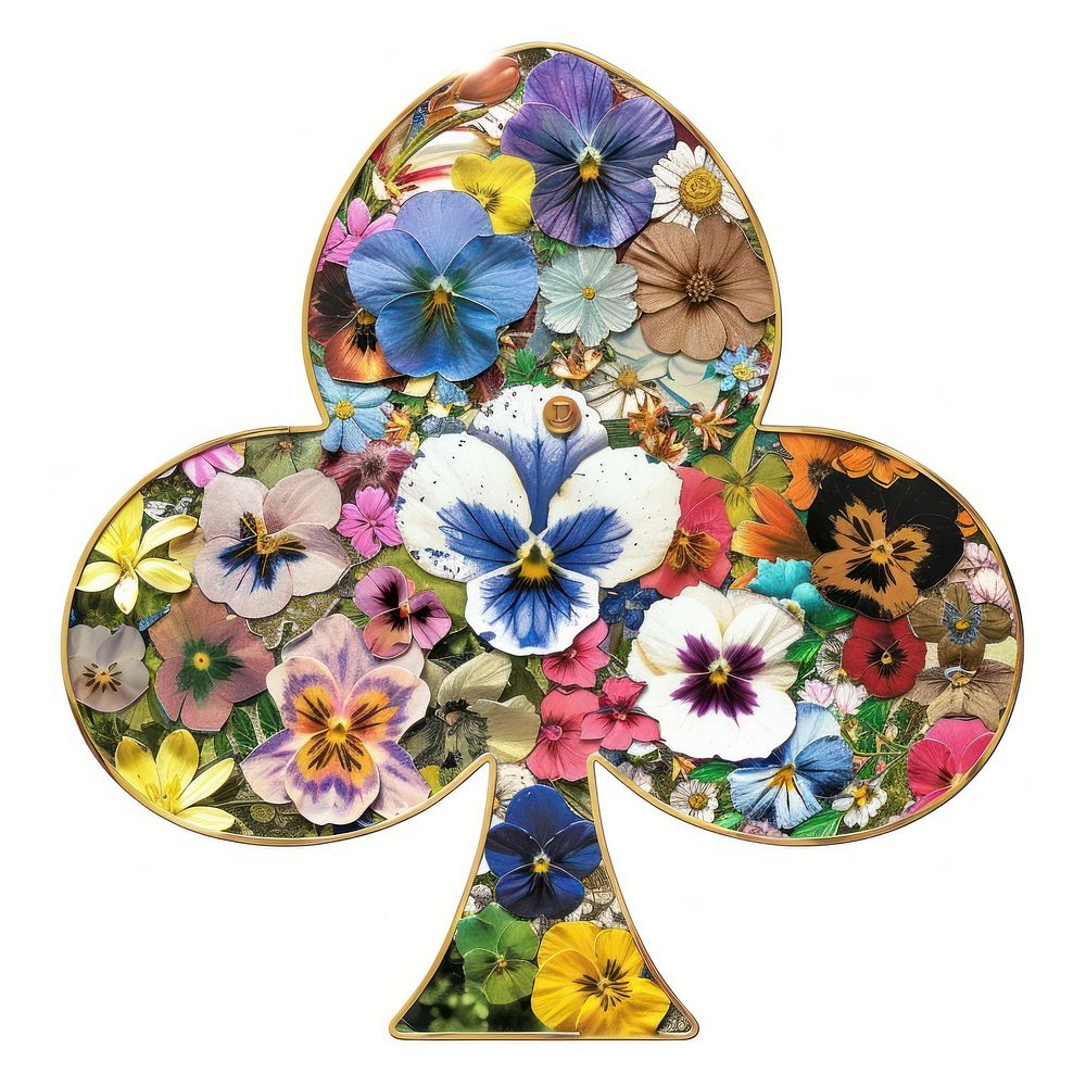 Flower Collage club shaped flower accessories handicraft.