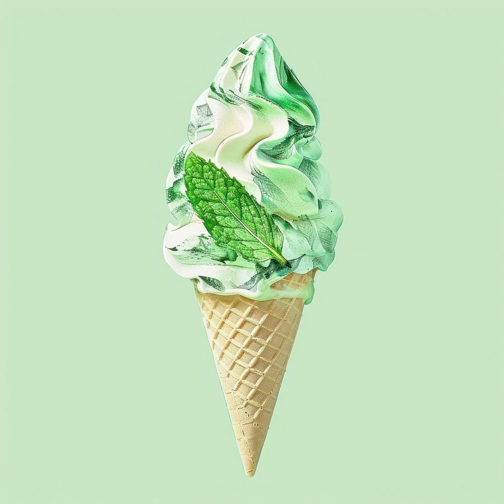 Mint leaf Collage Ice cream ice cream dessert creme.