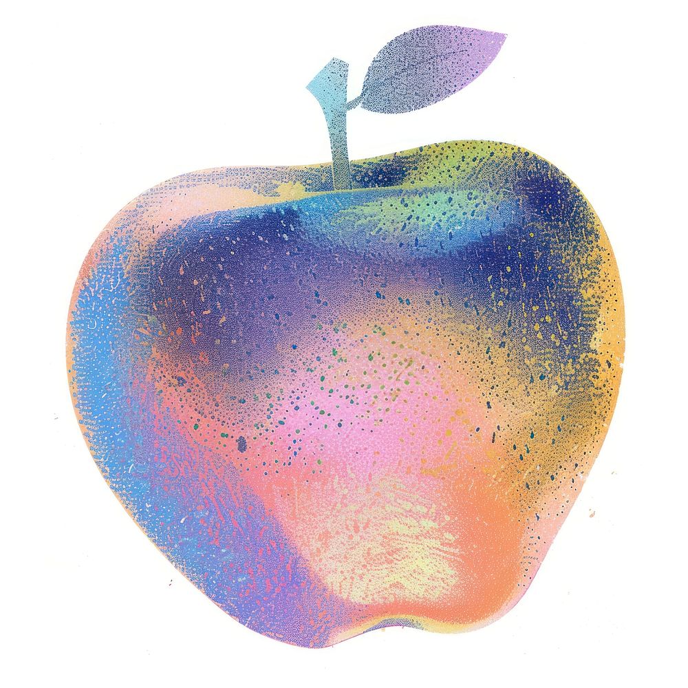 Apple Shaped Risograph style apple astronomy outdoors.